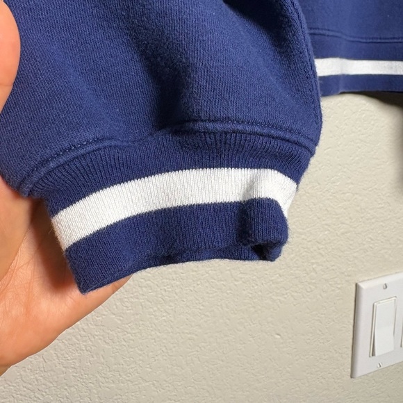 J Crew “Après Ski” Women's Oversized, Cropped, Navy, Super Soft Sweatshirt. S - Picture 5 of 12